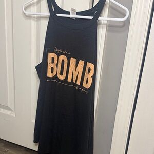 Women’s Black Graphic Tank Top - 'Bomb' Print